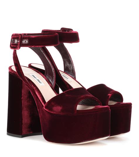 miu miu velvet heels|saks miu michu heels.